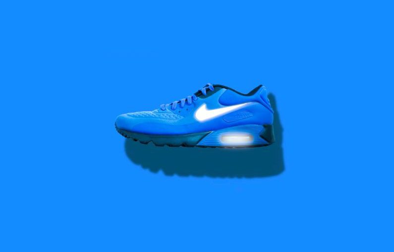 Orthopedic Shoes - blue, white, and black Nike running shoes