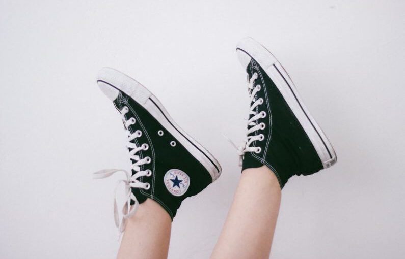 Sustainable Shoes - black and black and white Converse All Star high-top sneakers